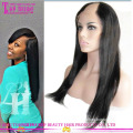 Top quality 1b# remi hair wigs for black straight brazilian virgin hair U part wig part wigs